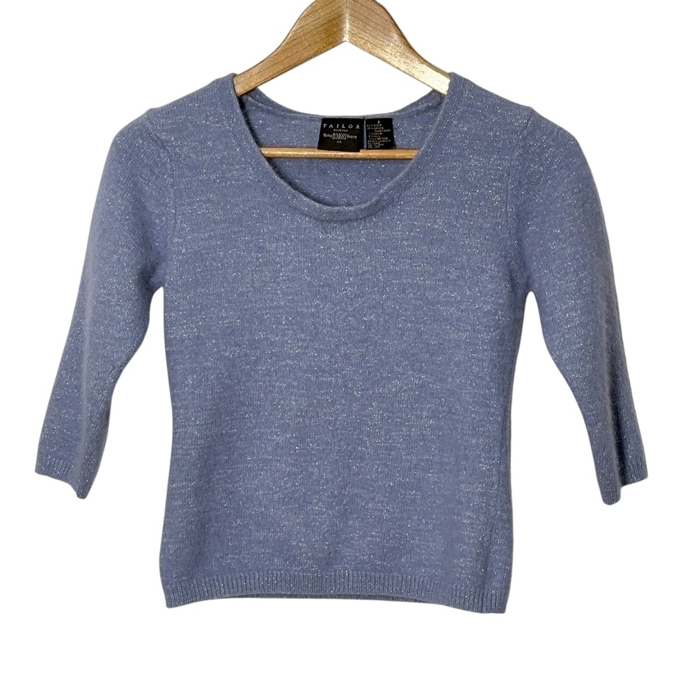 Tailor B Moss Angora Wool Blend Sweater Womens Size S Metallic Shimmer Autumn